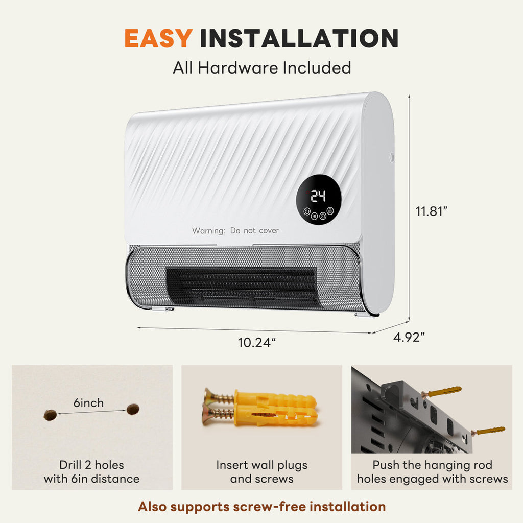 WarmIQ™ Smart Wall Mounted Heater With Remote